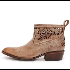 Distressed Matisse leather cutout ankle booties.